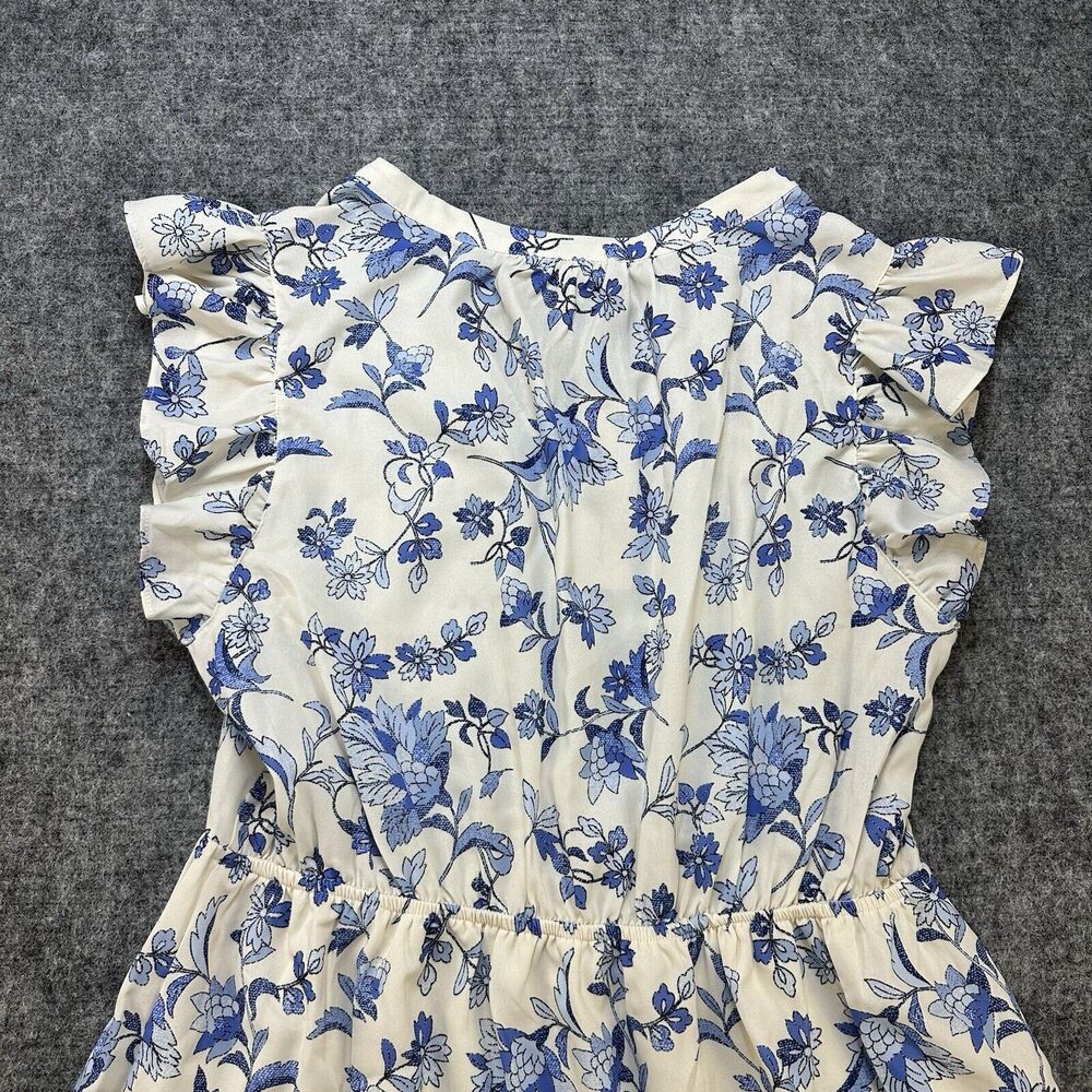 Love and Promises Dress Women Large Blue Floral Ruffles Lace Bohemian Boho Lined